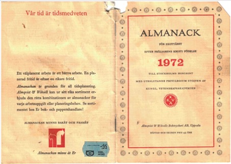 Sjunde veckodagen var lördag, fram till 1972